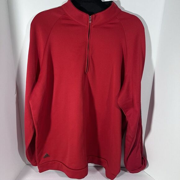 Adidas Golf Climalite 1/4 Zip Pullover Long Sleeve Sweatshirt Red Men's XL - Picture 1 of 6